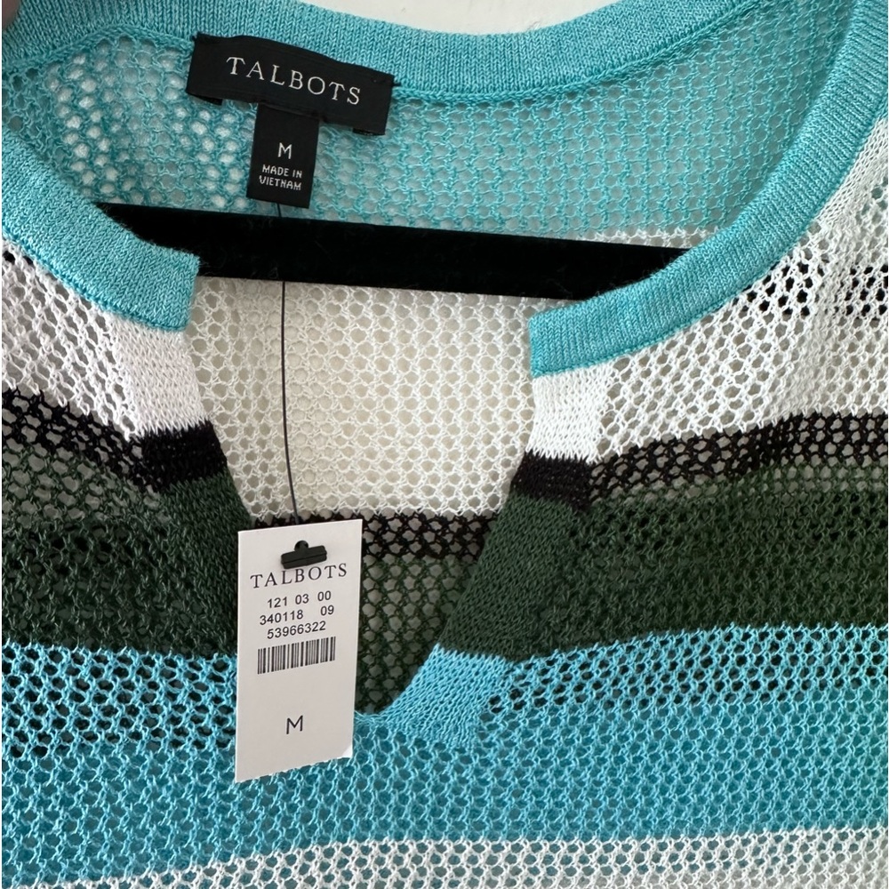 Talbots Striped Tunic Top New sz Medium NWT